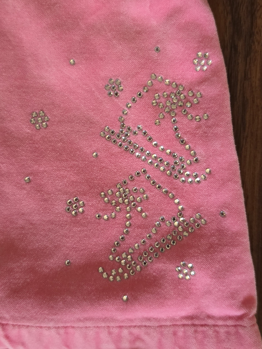 Lands' End Pink Tank Top with Rhinestone Script - Picture 2 of 4